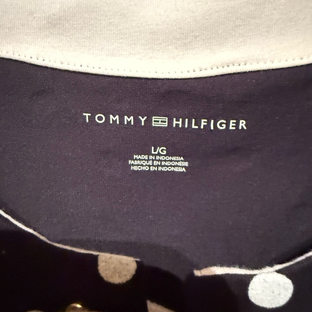 ⭐️Tommy Hilfiger Navy Blue Polka Dot Midi Dress - Picture 5 of 7